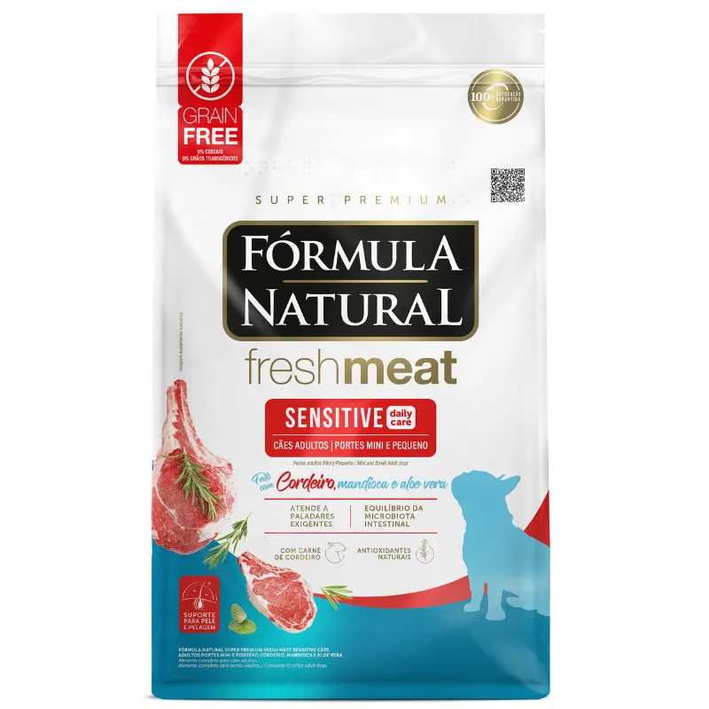 Ração Fórmula Natural Sensitive para Cães Adultos Mini e Pequenos Cordeiro 10,1 Kg