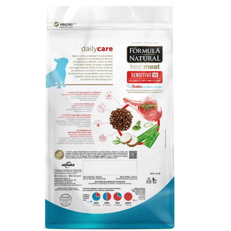 Ração Fórmula Natural Sensitive para Cães Adultos Mini e Pequenos Cordeiro 10,1 Kg