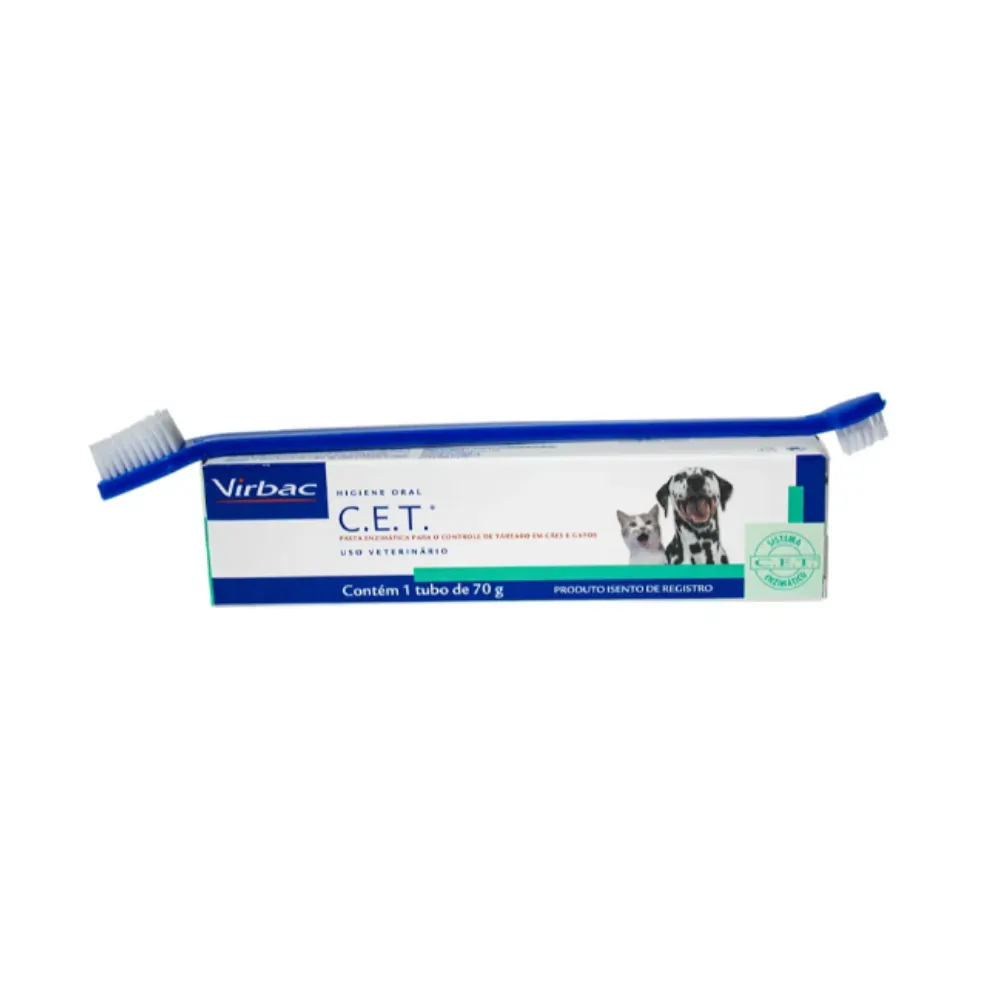 Kit de Saúde Oral Virbac  C.E.T. Pasta e Escova para Cães e Gatos