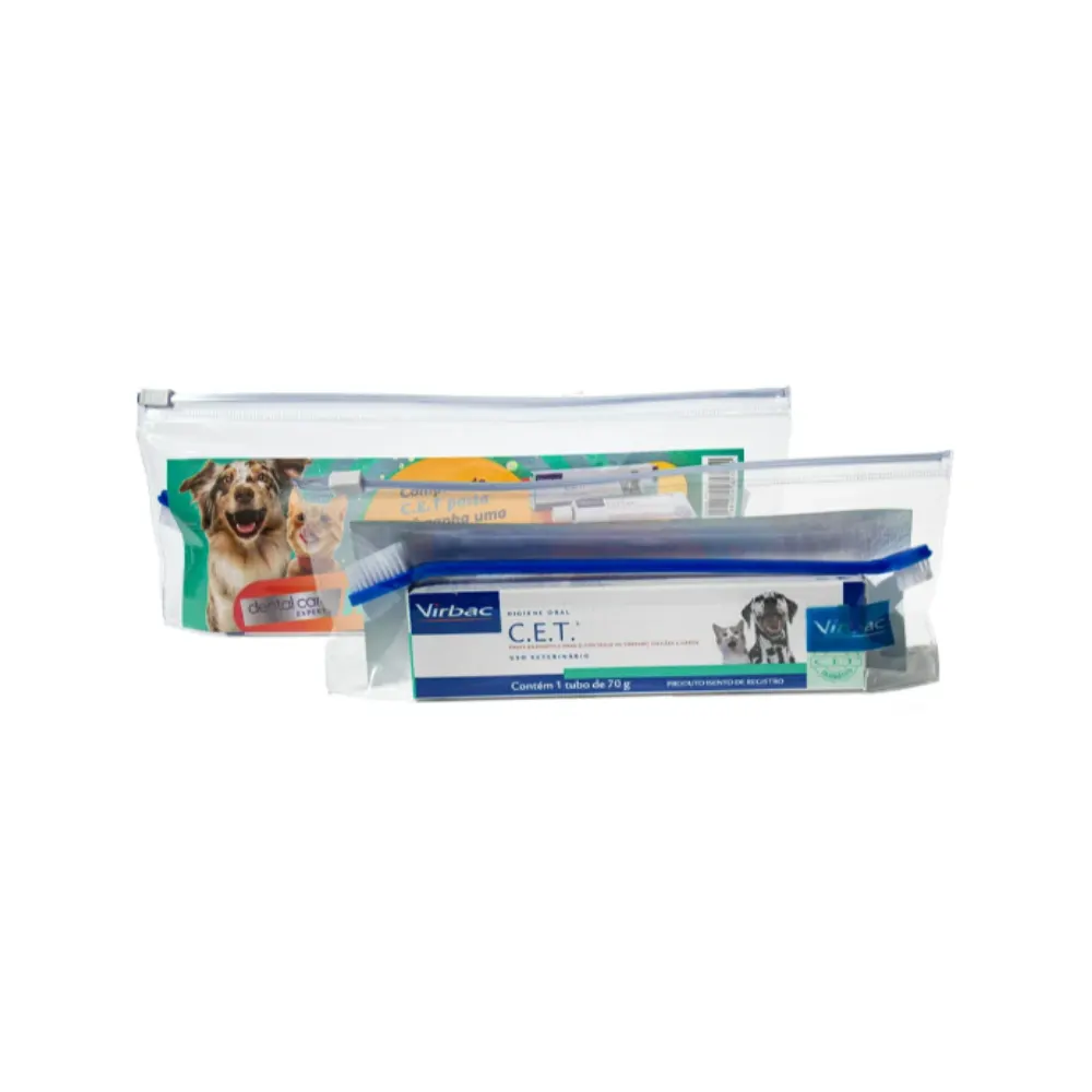 Kit de Saúde Oral Virbac  C.E.T. Pasta e Escova para Cães e Gatos