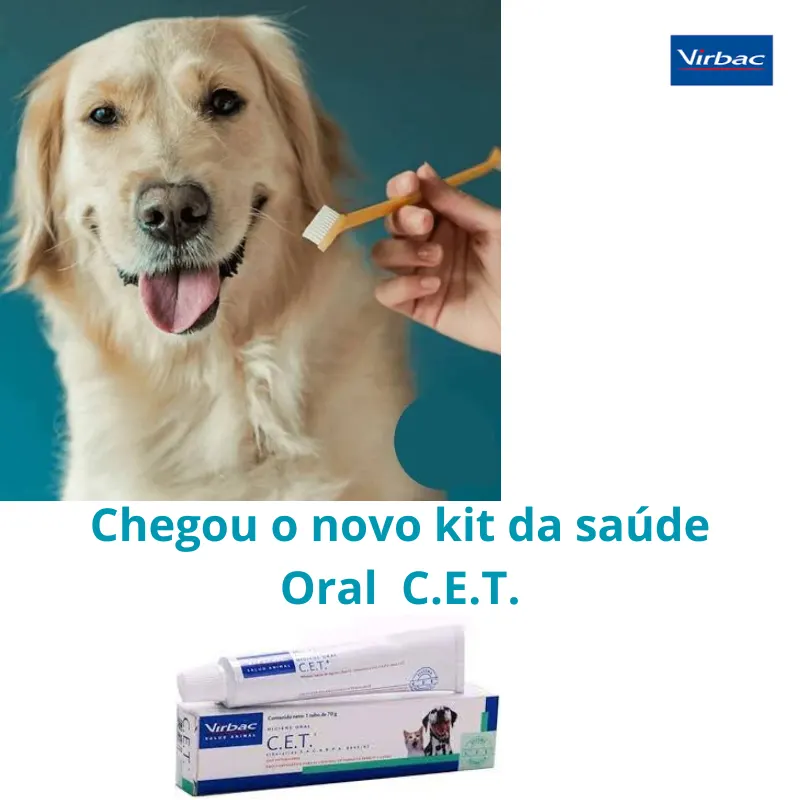 Kit de Saúde Oral Virbac  C.E.T. Pasta e Escova para Cães e Gatos