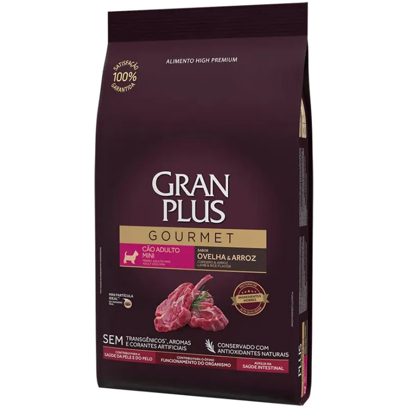 Ração GranPlus Cães Mini Gourmet Ovelha e Arroz