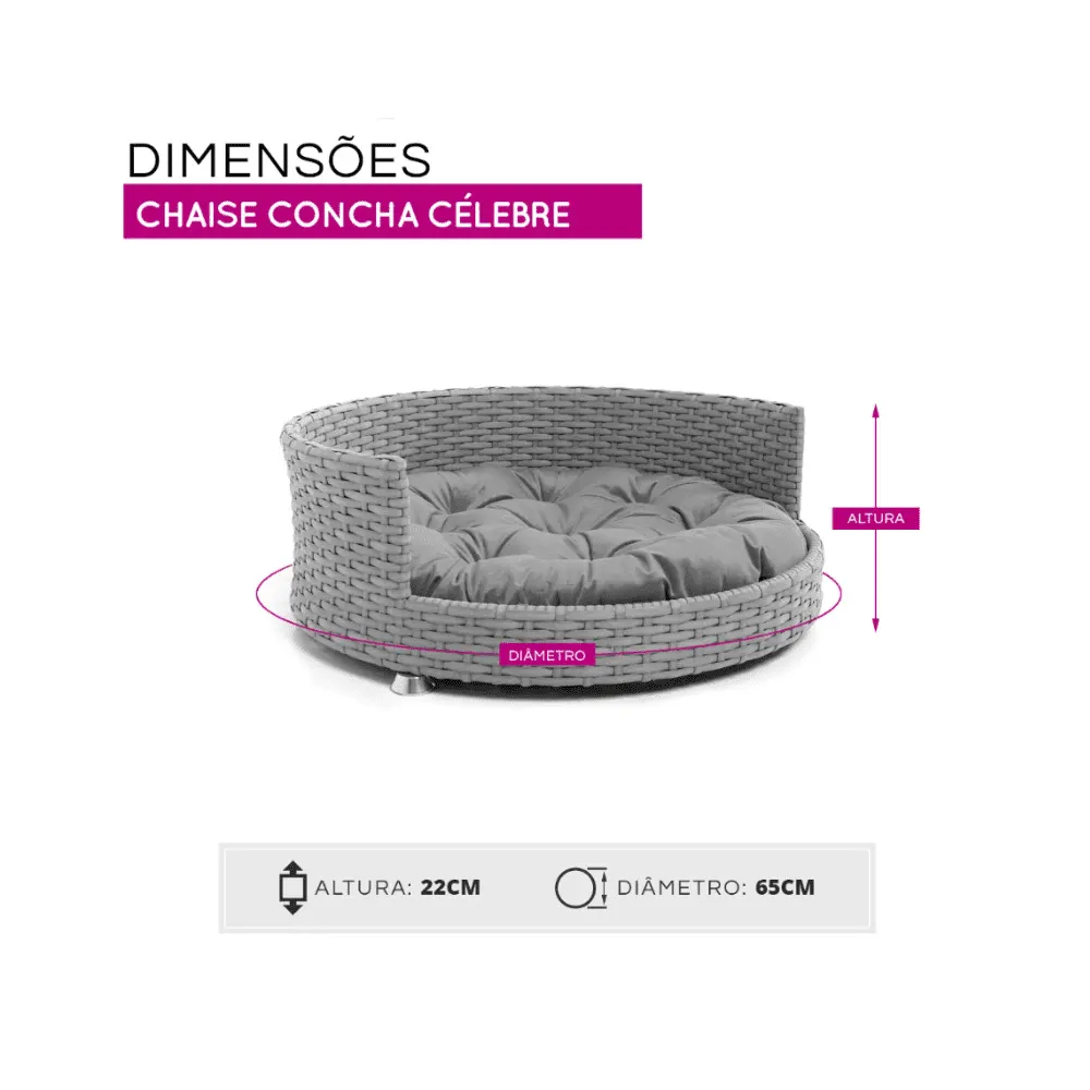 Cama Pet Artesanal Concha Celebre Comfort Pet Tam.M