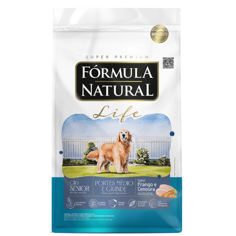 Ração Formula Natural Life Sênior Porte Médio Grande 15 Kg