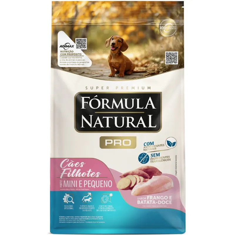 Fórmula Natural Pró Cães Filhotes Portes Mini E Pequeno Sabor Frango E Arroz Integral