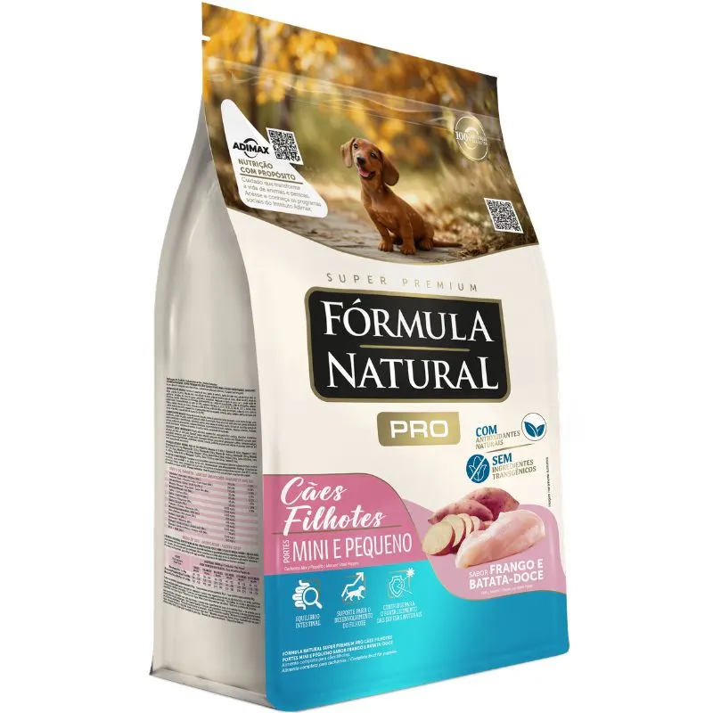 Fórmula Natural Pró Cães Filhotes Portes Mini E Pequeno Sabor Frango E Arroz Integral