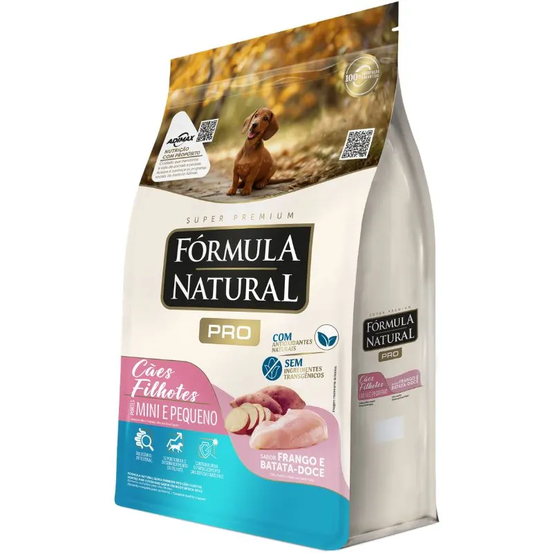 Fórmula Natural Pró Cães Filhotes Portes Mini E Pequeno Sabor Frango E Arroz Integral