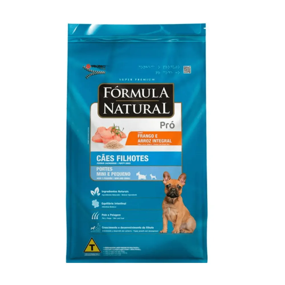 Fórmula Natural Pró Cães Filhotes Portes Mini E Pequeno Sabor Frango E Arroz Integral