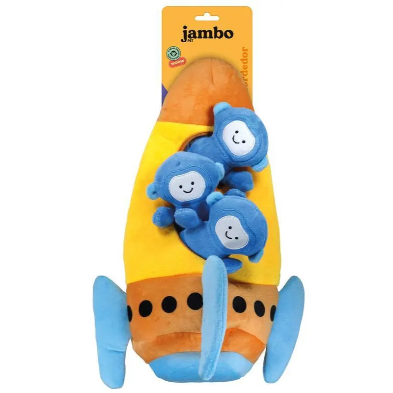 Mordedor Jambo Pelúcia Galáxia Nave Foguete com 3 Macaconautas