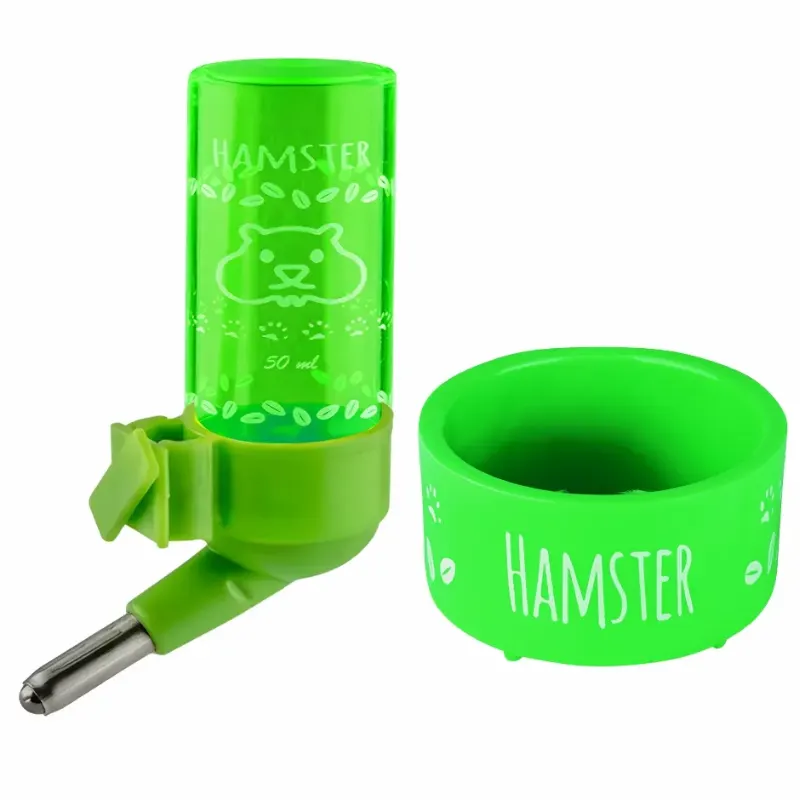 Kit Bebedouro e Comedouro Hamster N.2 Verde