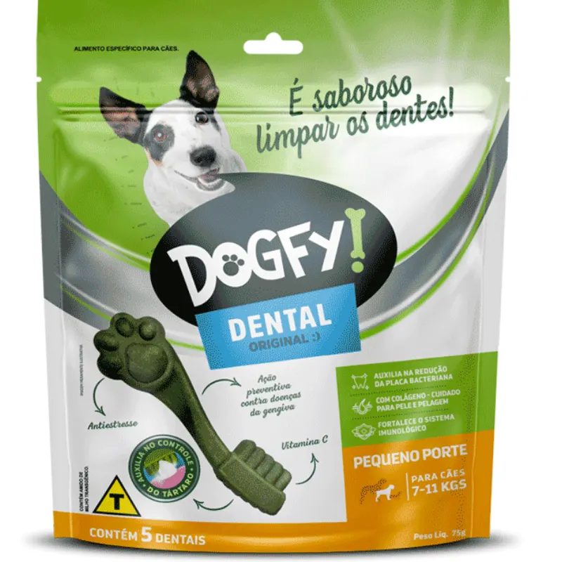 Osso Dogfy Cuidado Oral para Cães Pequeno Porte 5 Un 75 g