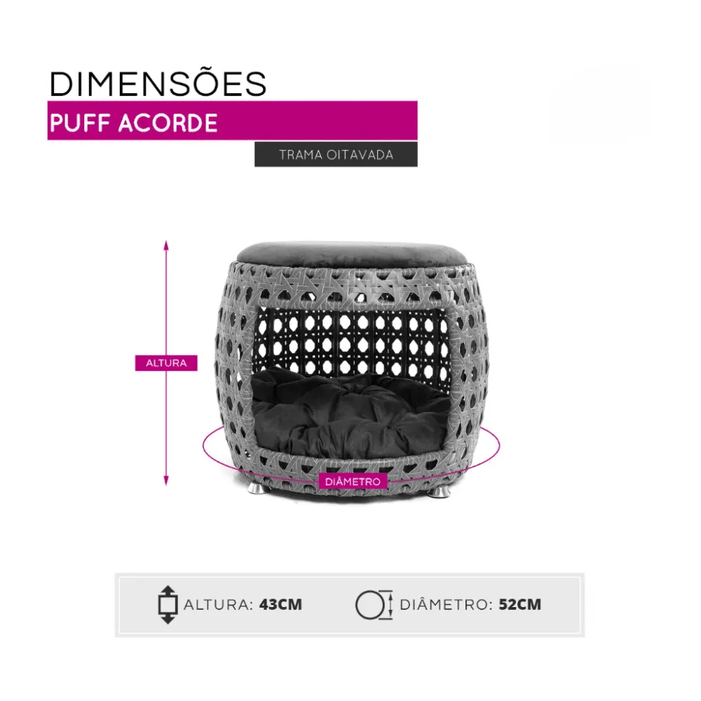 Cama pet + Puff Acorde Comfort Pet