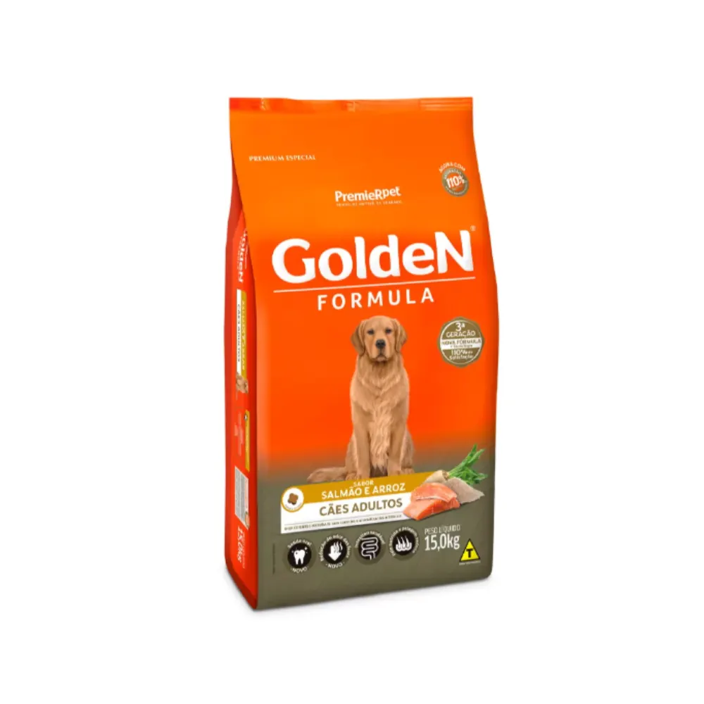 Ração Golden Fórmula Cães Adultos Salmão e Arroz 15kg
