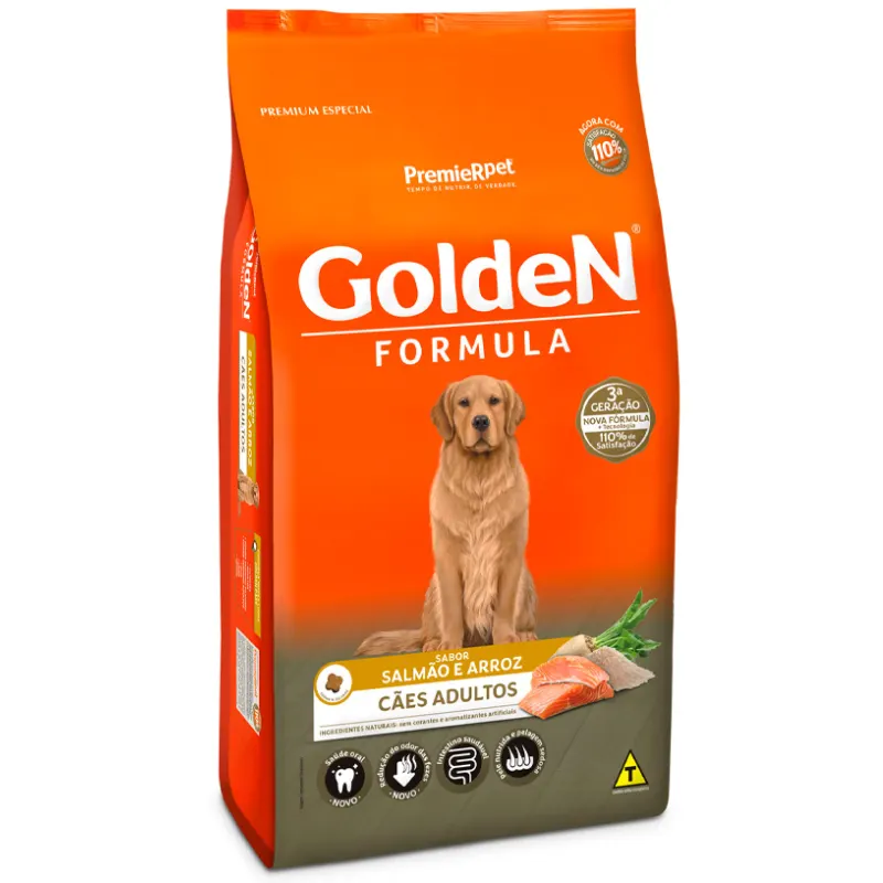 Ração Golden Fórmula Cães Adultos Salmão e Arroz 15kg