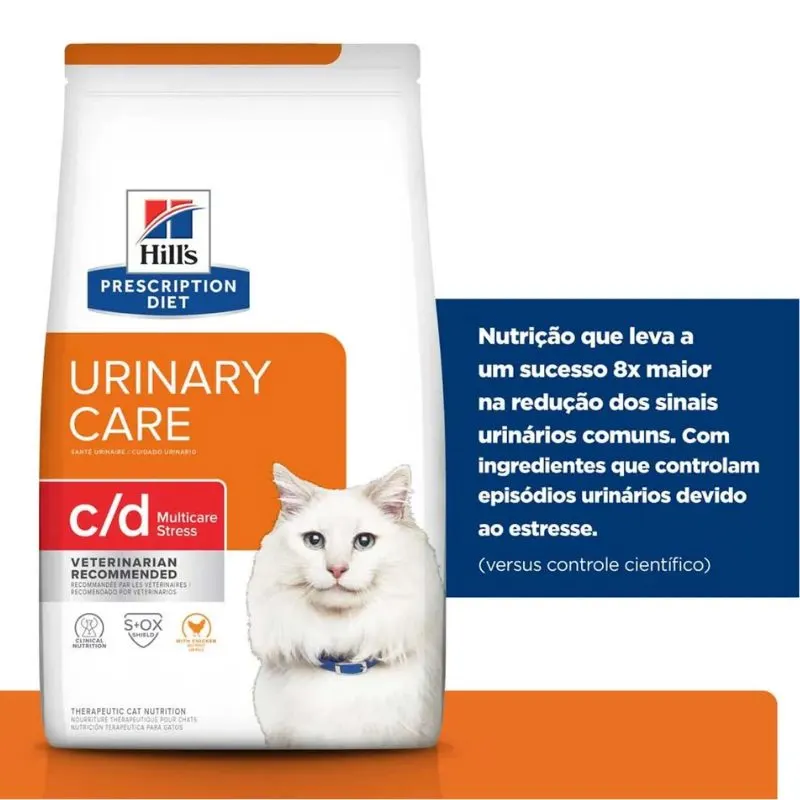 Ração Hill's Prescription Diet C/D Multicare Stress Gatos Adultos Cuidado Urinário 3,8 kg