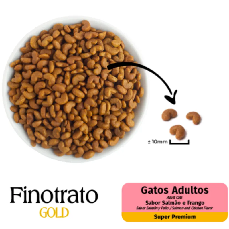 Ração Finotrato Gold Gatos Adultos Salmão 7,5 Kg
