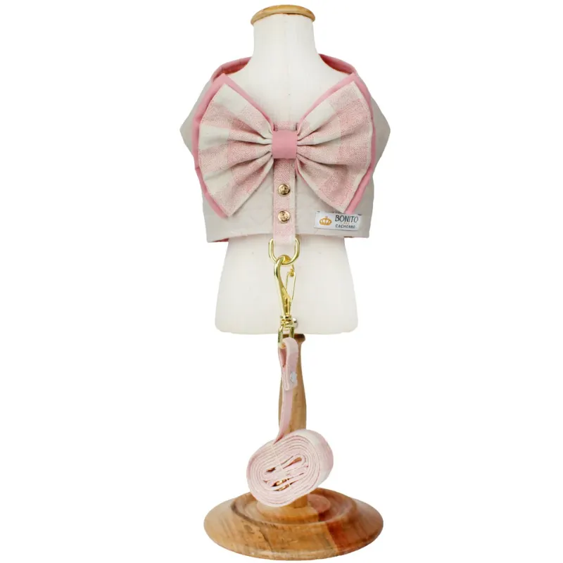 Colete Classic Xadrez Rosa Bonito pra Cachorro