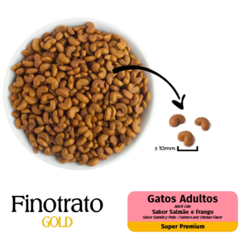 Ração Finotrato Gold para Gatos Adultos Salmão e Frango 1,5 Kg