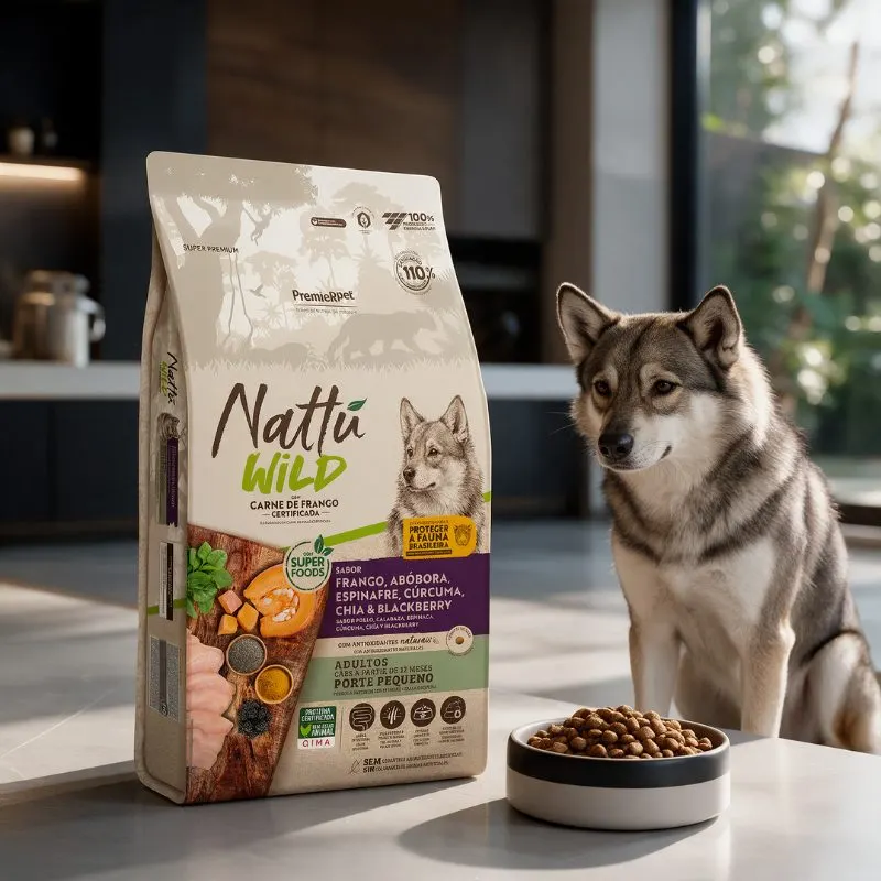 Ração Premier Nattu Wild para Cães Adultos de Pequeno Porte Abobora 2,5 Kg