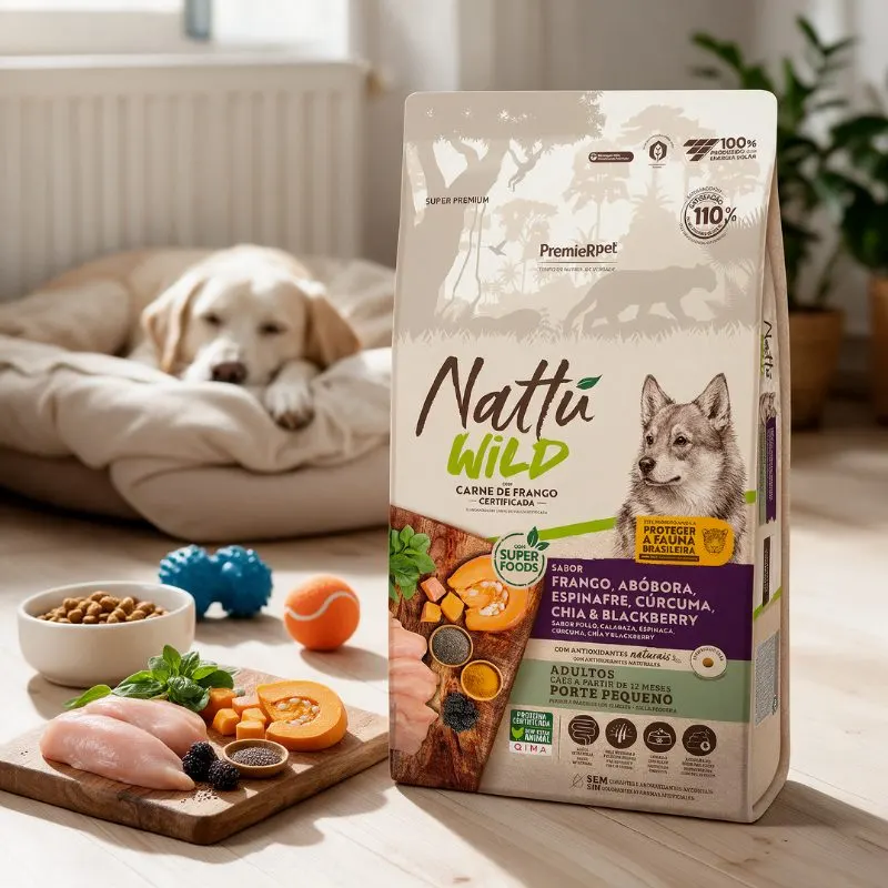 Ração Premier Nattu Wild para Cães Adultos de Pequeno Porte Abobora 2,5 Kg