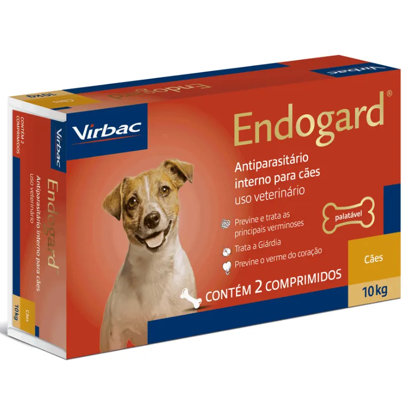 Antiparasitário Virbac Endogard para Cães de Até 10 kg com 2 Comprimidos