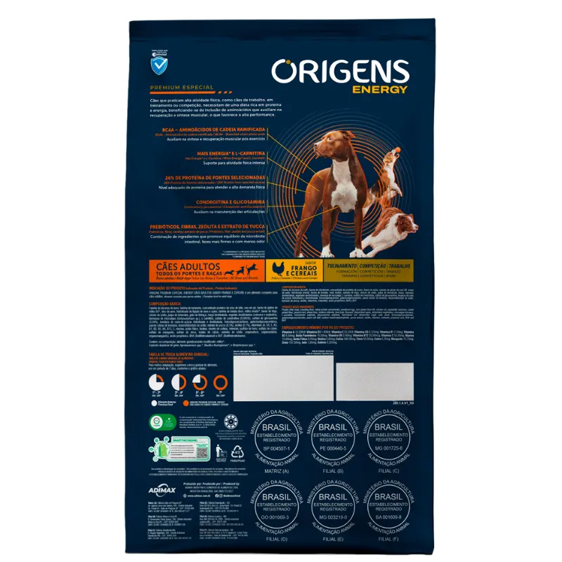 Origens Energy Cão Adulto Frango 15 Kg