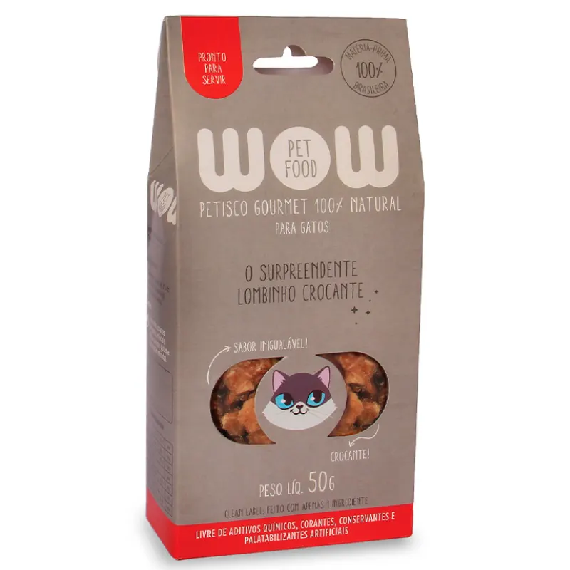 Petisco Natural Wow Lombinho Crocante para Gatos 50 g