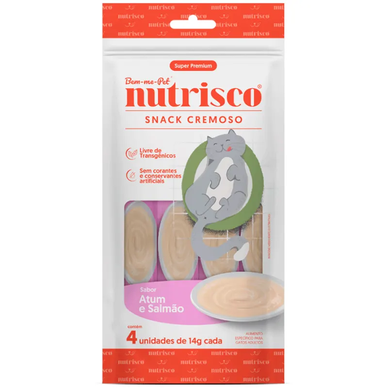 Snack Cremoso Nutrisco  Atum e Salmão para Gatos 56g