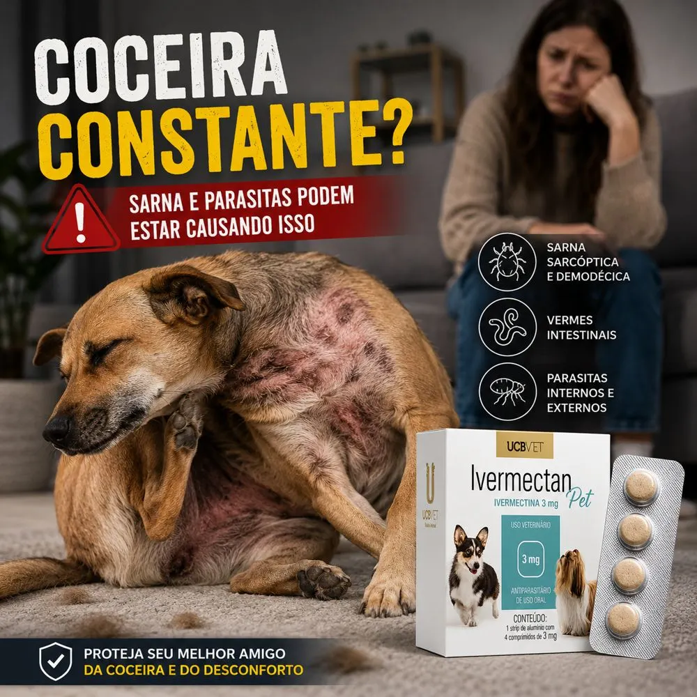 Ivermectan Pet com 4 Comprimidos