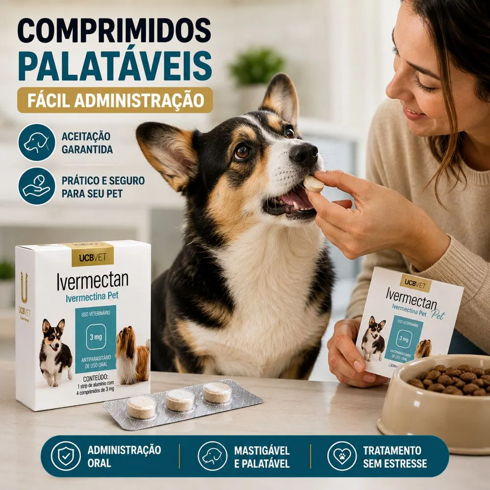 Ivermectan Pet com 4 Comprimidos