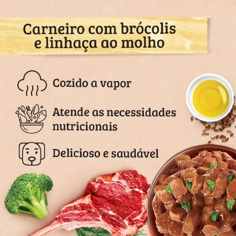 Ração Úmida Keldog Carneiro Brócolis e Linhaça 100g
