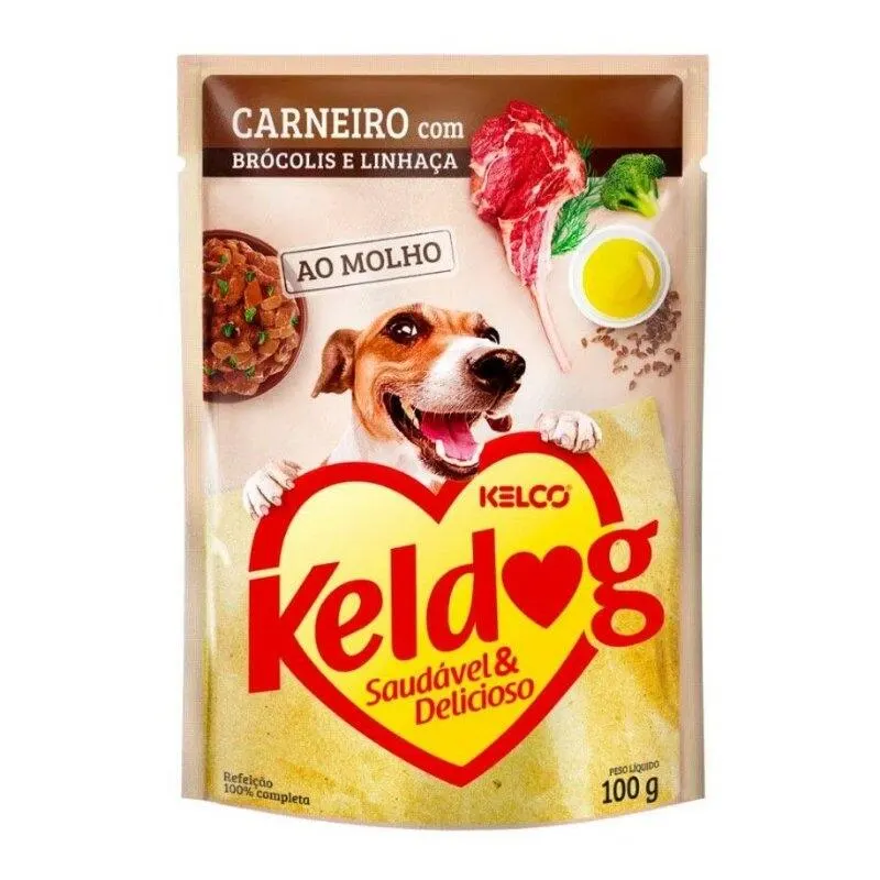 Ração Úmida Keldog Carneiro Brócolis e Linhaça 100g