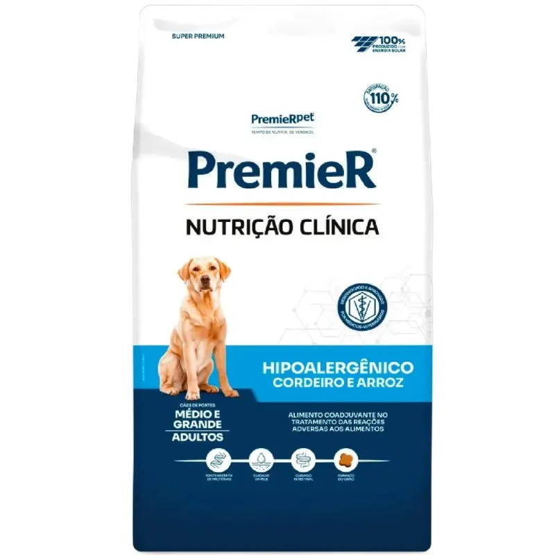 Ração Premier Nutrição Clínica Hipoalergênico Cães Médio e Grande Porte 10,1kg