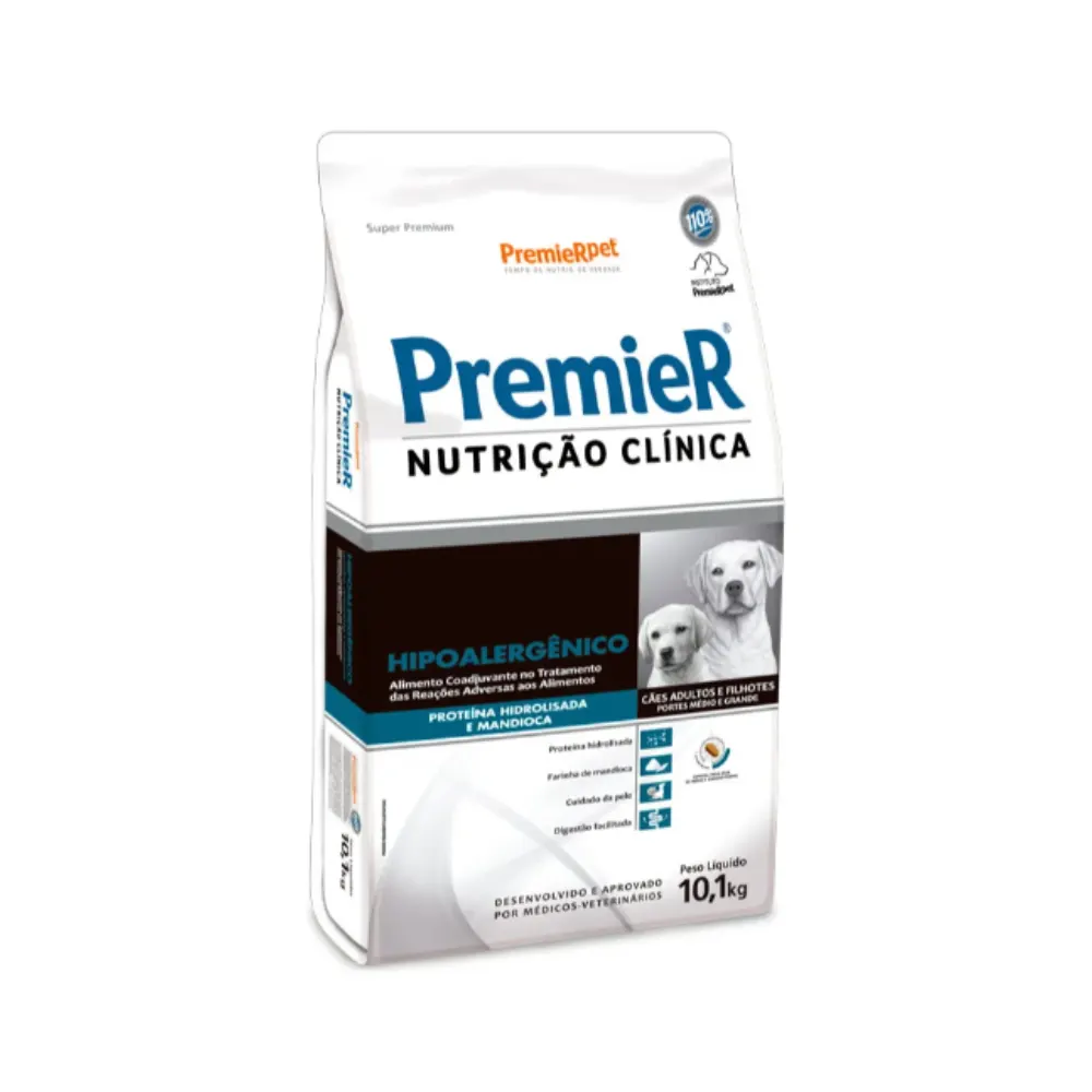 Ração Premier Nutrição Clínica Hipoalergênico Cães Médio e Grande Porte 10,1kg