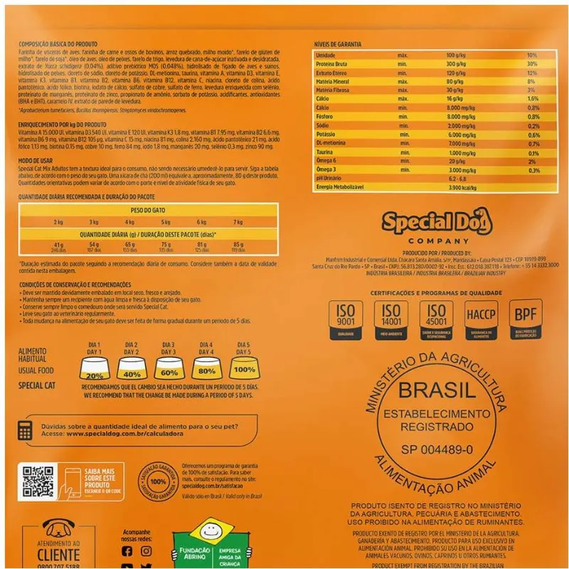 Ração Special Cat Mix Premium para Gatos Adultos