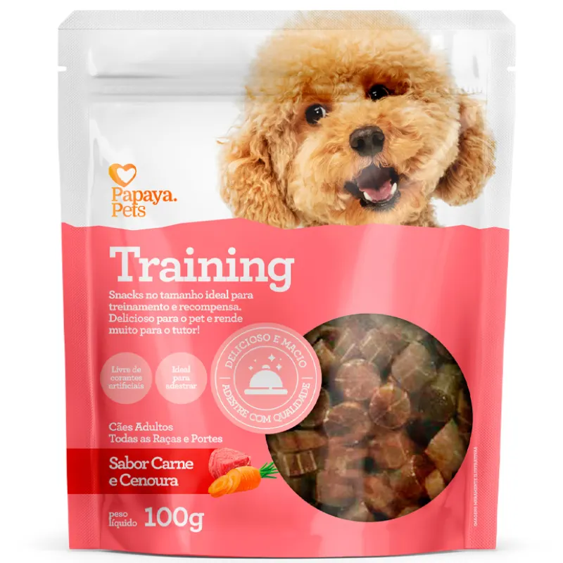 Snack Papaya Pets Training Sabor Carne e Cenoura para Cães 100 g