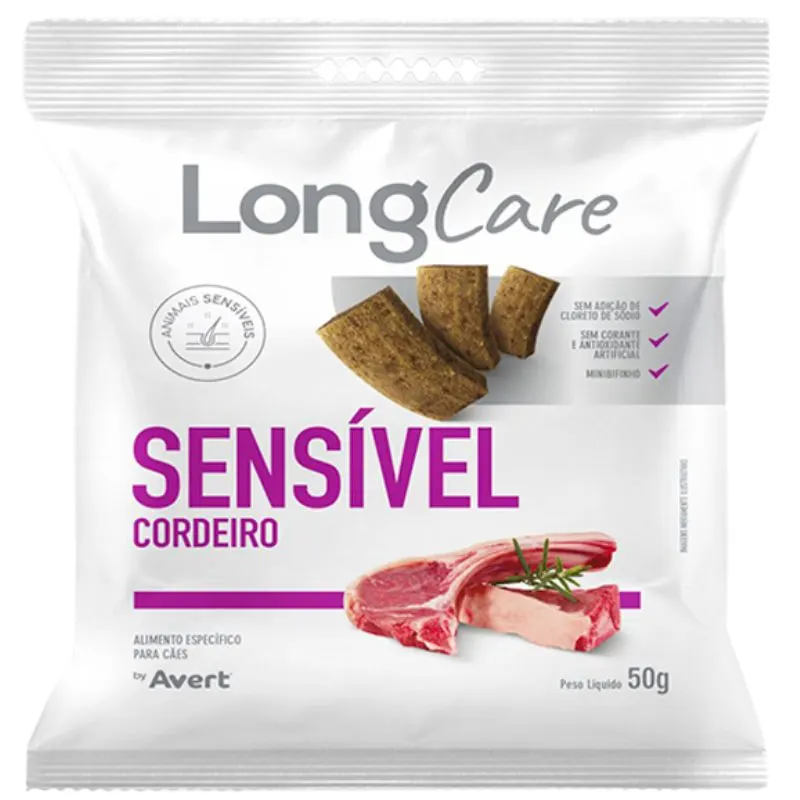 Snack LongCare Funcional Sensível para Cães Adultos Sabor Cordeiro 50 g
