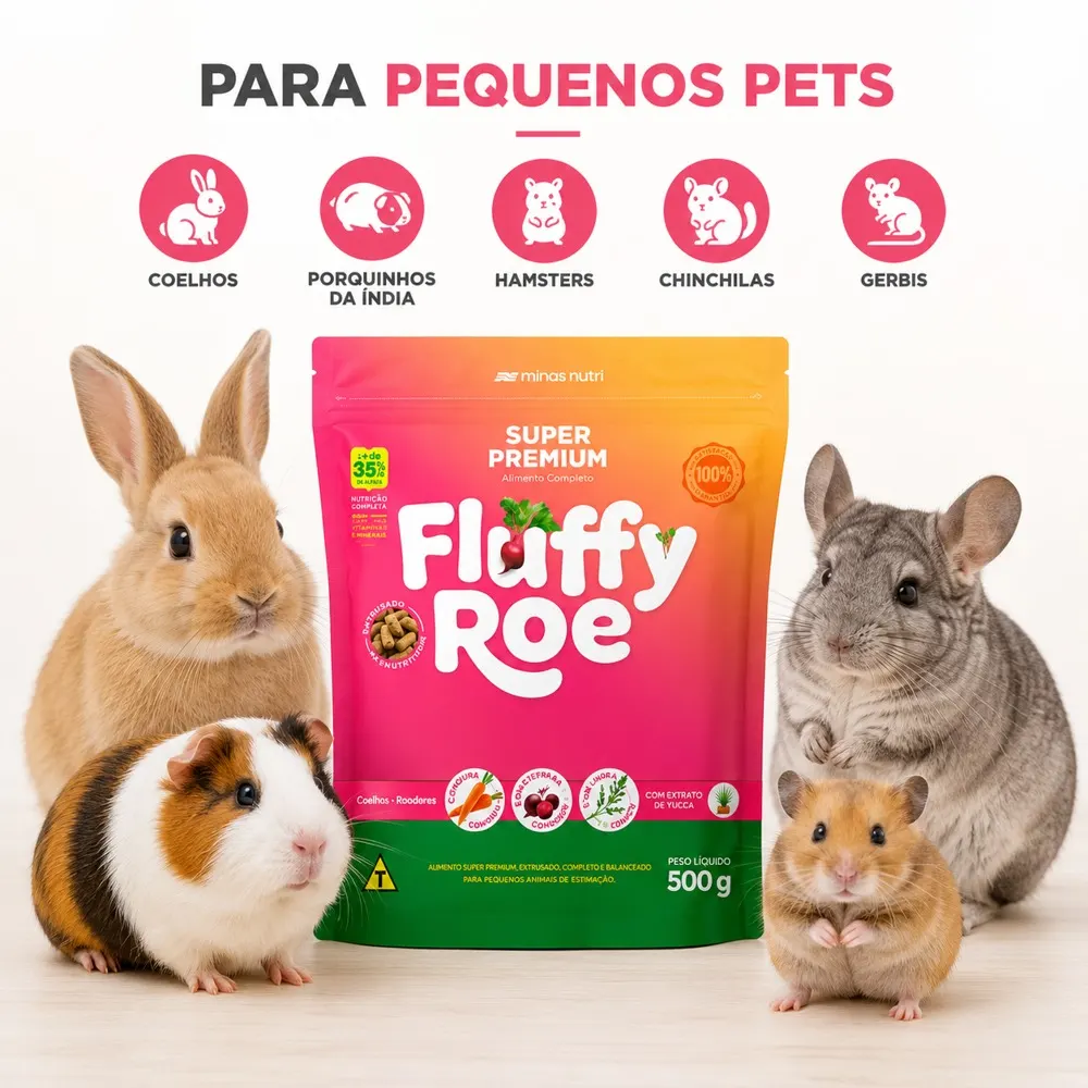 Ração Fluffy Roe 500g - Minas Nutri