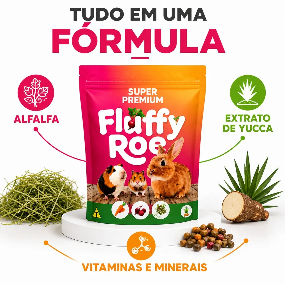 Ração Fluffy Roe 500g - Minas Nutri