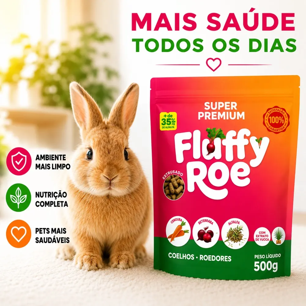 Ração Fluffy Roe 500g - Minas Nutri