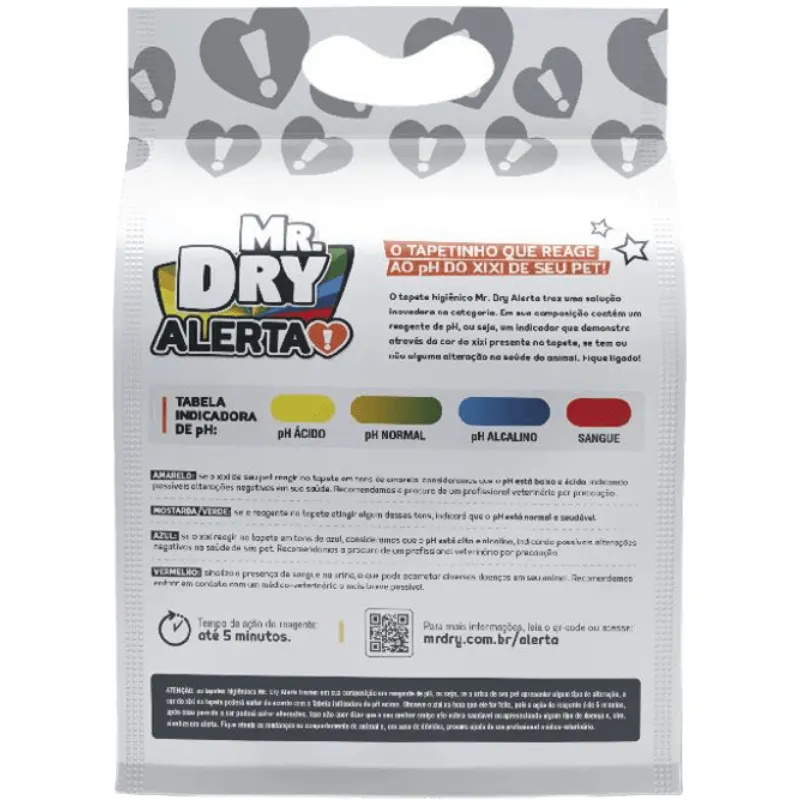 Tapete Higiênico Mr Dry Alerta com 4 Un 80x60