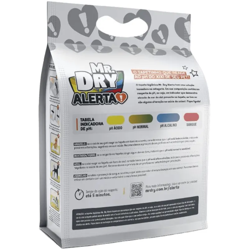 Tapete Higiênico Mr Dry Alerta com 4 Un 80x60