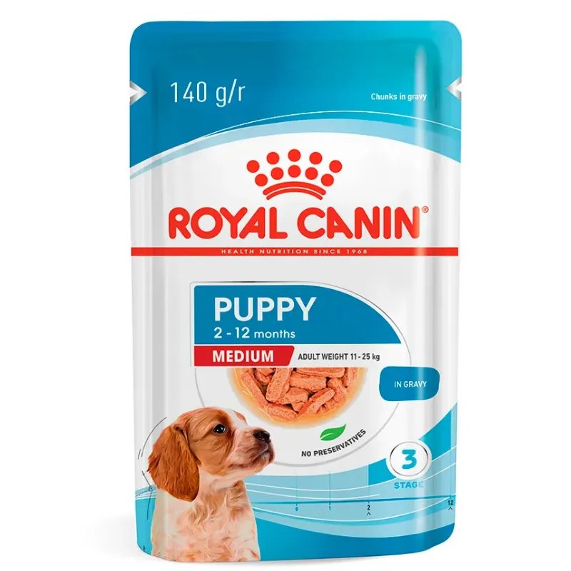 Ração Úmida Royal Canin Medium Puppy Cães Filhotes Médio 140g