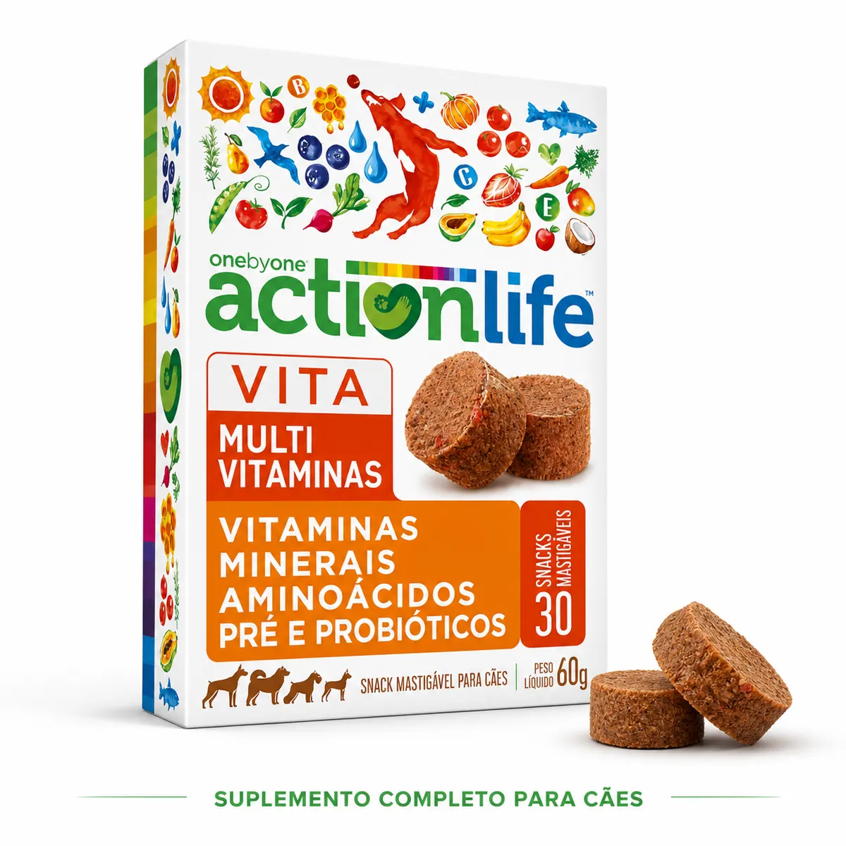 Actionlife Vita Multivitaminas Snack Mastigável Cães 60g