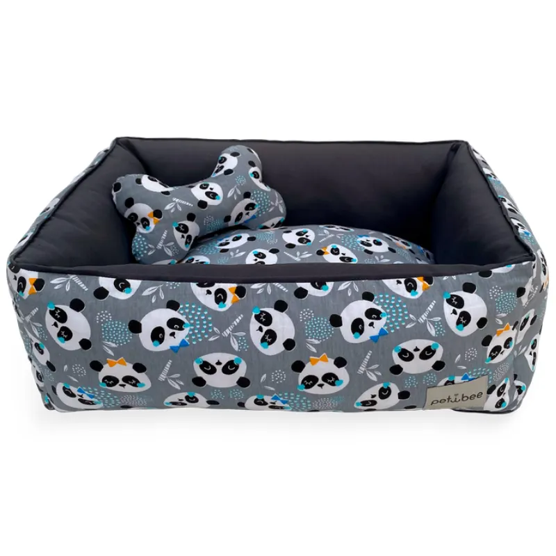 Cama Petibee Conforto Pandas Cinza