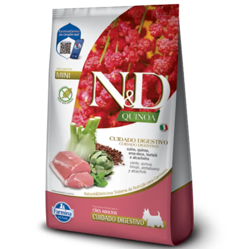 Ração N&D Quinoa Cães Adultos Mini Digestivo Suíno 800 g