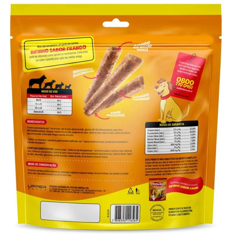 Bifinho Petiscão Palito Mastigável Frango 500 g