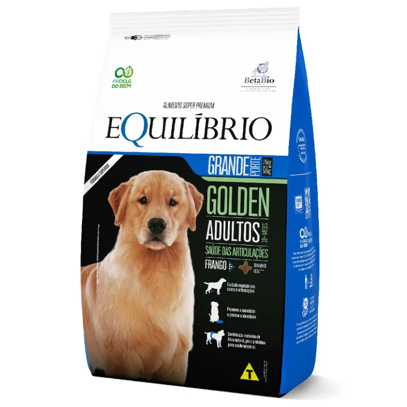 Ração Equilíbrio Golden para Cães Adultos de Grande Porte Sabor Frango 12 Kg