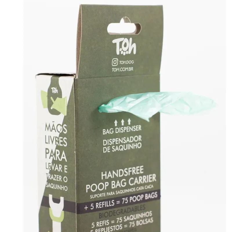 Caixa Suporte Poop Bag com 5 Refis Bio Maresia Toh