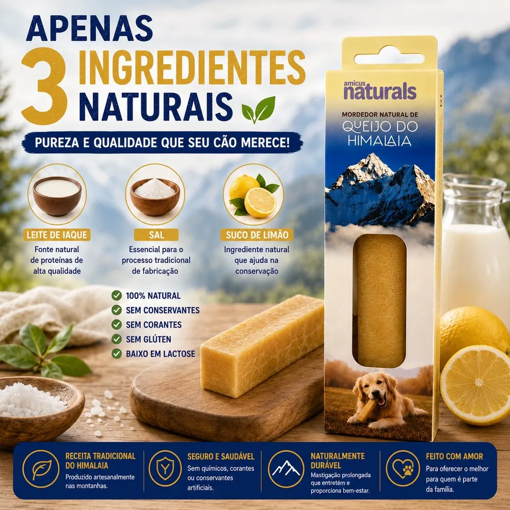 Petisco Amicus Queijo de Yak Natural do Himalaia Grande 100 g